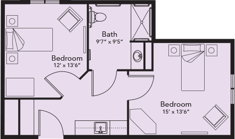 Floor Plan Skilled Nursing Semi-Private Suite