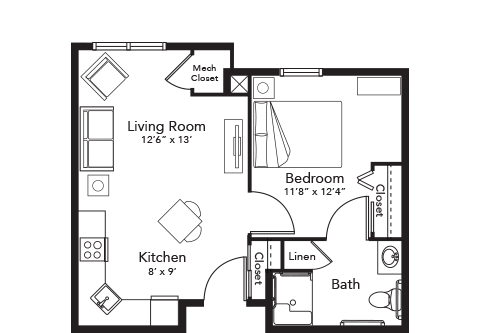 Floor Plain Assisted Living Unit AB