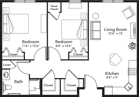 Floor Plain Assisted Living Unit AI