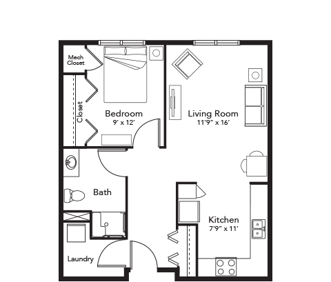 Floor Plain Independent Living Unit IA