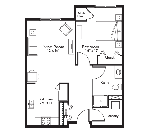 Floor Plain Independent Living Unit IB