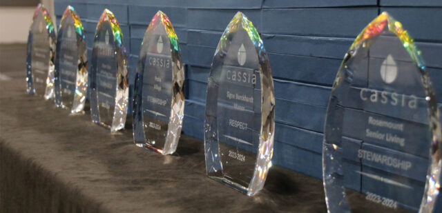 Picture of the numerous Cassia awards, Newton Village Assisted Living, Newton IA