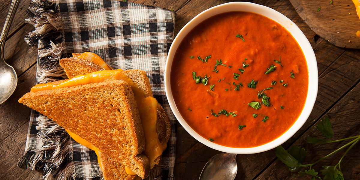 Homemade Grilled Cheese with Tomato Soup